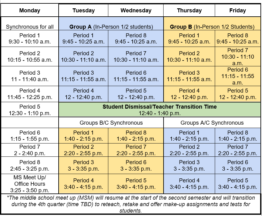 Schedule Change Schedule Change